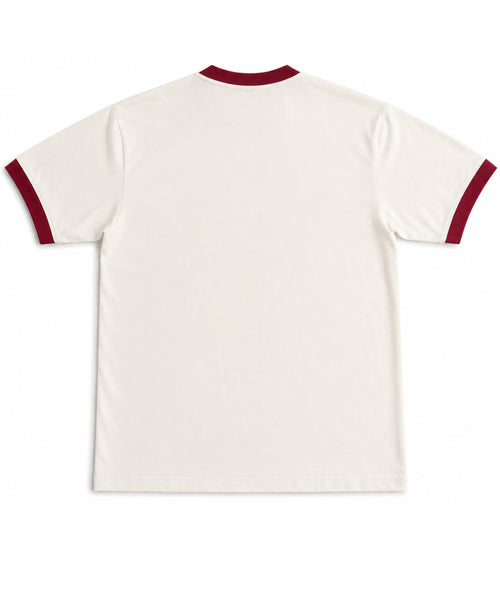 Off White & Maroon Ringer tee Back Design
