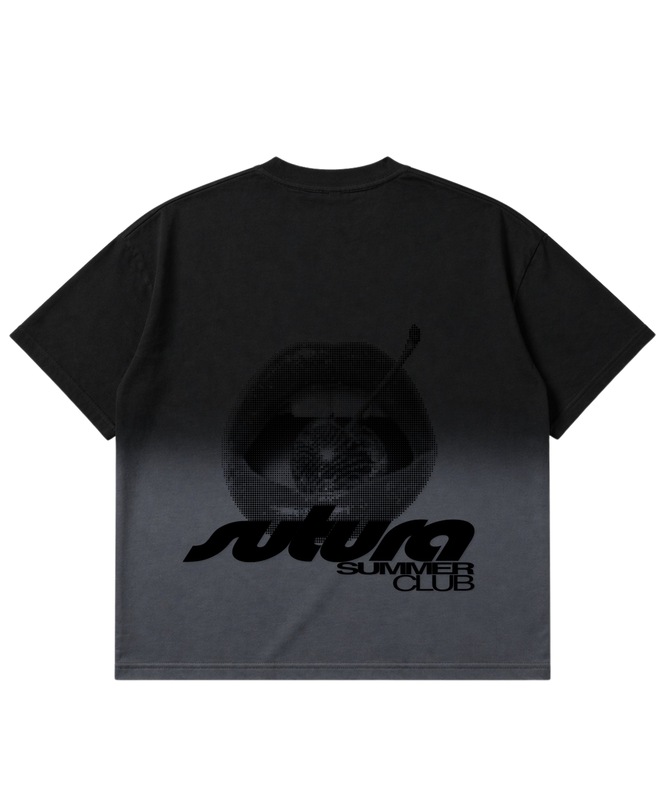 Black Ombré Wash Boxy Fit T-shirt Back Design