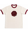 Off White & Maroon Ringer tee Front Design
