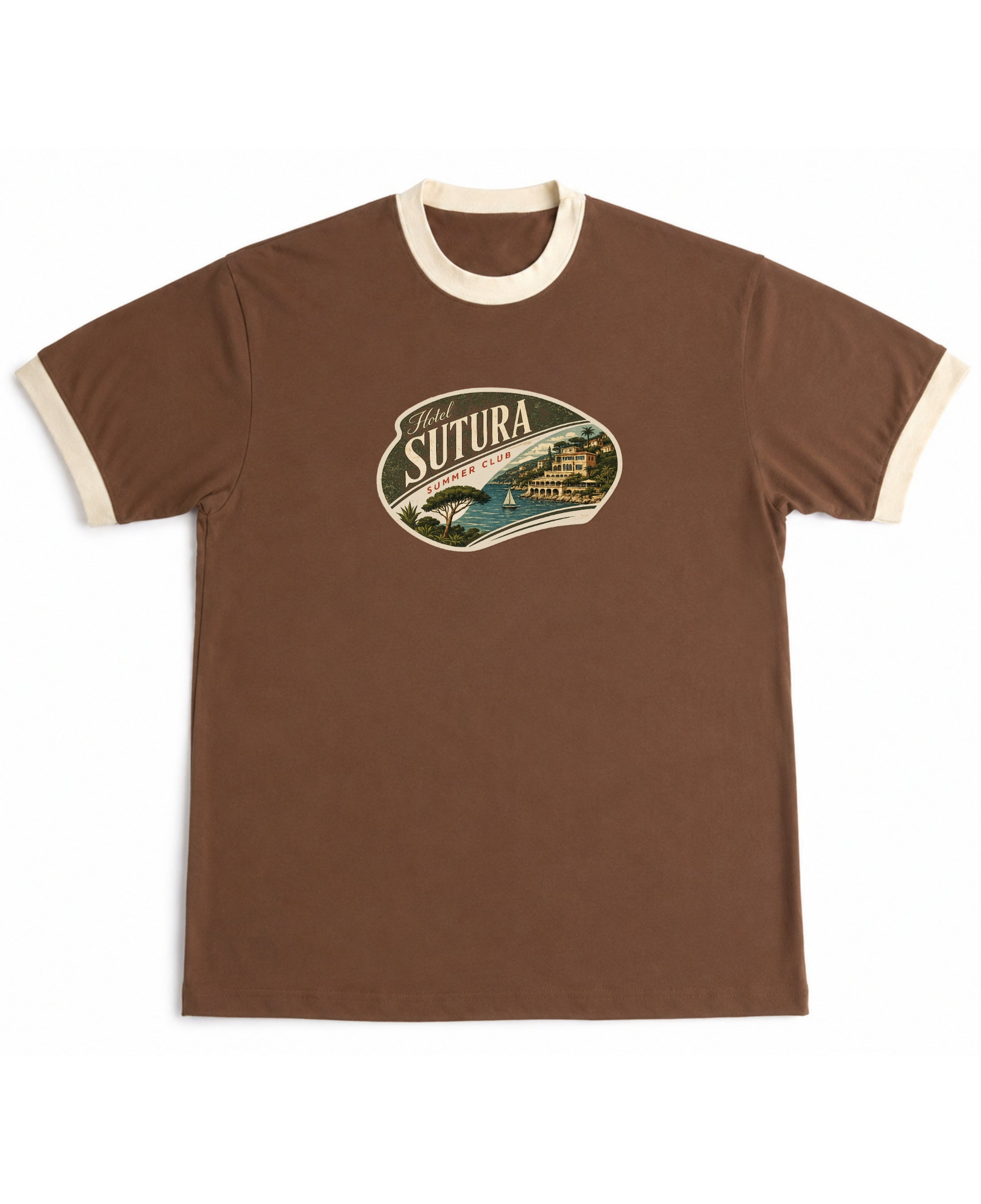 Mousse & Cream Ringer tee Front Design